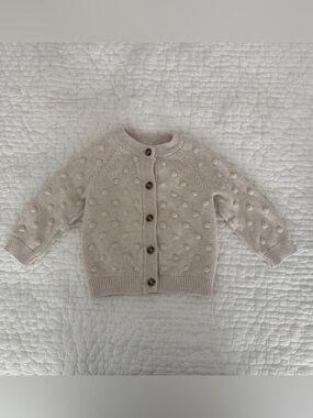 Cat & Jack Bubble /Dot-Textured Cotton Cardigan Sweater